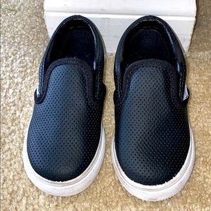 Toddler boys or girls black slip on VANS